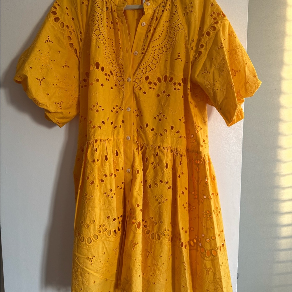Yellow Eyelet Dress